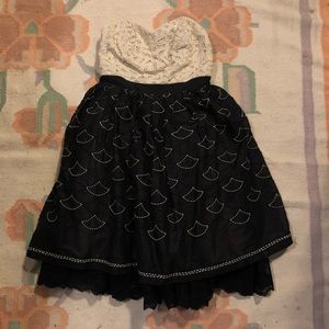 Anthro black and cream detailed dress